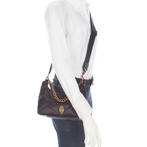 Kurt Geiger Black Quilted Shoulder Bag with Gold Chain and Raven 🐦‍⬛ - Picture 4 of 14